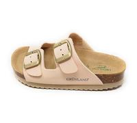 Grunland - Chanclas rosa melocotón Lula CB0840, EVA y corcho con piel, doble hebilla, uso diario, Rosa, 36 EU