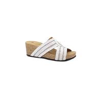 Grunland Ersi CB1833 Blanco Plata Chanclas Mujer Cuña, Color blanco., 37 EU