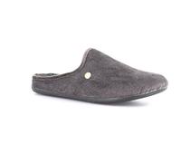 Grunland Ormi CI3065 B5 - Chanclas de casa para la habitación de invierno de tela para hombre con suela antideslizante flexible - Gris 43