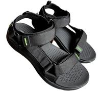 Grunland - Sandalias ligeras para hombre Miky con dos tiras largas y plantilla suave reactivante - Fondo contorneado antideslizante, Negro , 40 EU