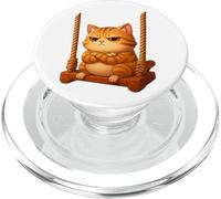 Gruñón De Dibujos Animados Gato Columpio PopSockets PopGrip para MagSafe