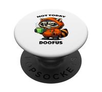 Gruñón matutino, Mapache de Mal Humor con café PopSockets PopGrip Adhesivo