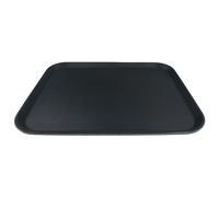 Grunwerg Bandeja de Plástico Antideslizante para Alimentos, Rectangular, 50 x 37 cm, Negra