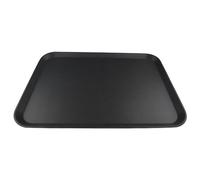 Grunwerg Bandeja de Plástico Antideslizante para Alimentos, Rectangular, 65 x 45 cm, Negra