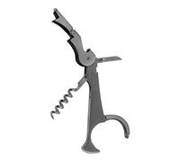 Grunwerg Cuchillo de sumiller con cortador de papel de aluminio y cascanueces, acero inoxidable