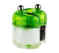 Grunwerg Gmill Condimates Juego de Salero y Pimentero de Acrílico, 10 cm, Fácil de Rellenar, Verde