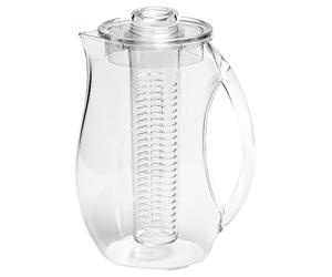 Grunwerg Jarra acrílica para Agua con Sabor Natural con infusión y Compartimento extraíble para Fruta Fresca, Transparente, 2 litros