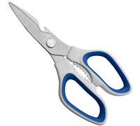 Grunwerg KS-205WB - Tijeras de cocina de acero inoxidable, 205 mm, 205 mm, color azul y blanco