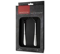 Grunwerg 2BXSLDWDR Windsor Carded, Juego de 2 Piezas para Servir Ensalada, Acero Inoxidable 18/0, Plateado