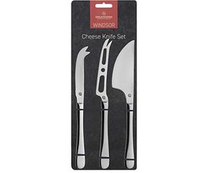 Grunwerg Windsor Carded, Juego de 3 Cuchillos para Queso, Acero Inoxidable 18/0