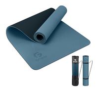 Gruper Esterilla de yoga TPE, respetuosa con el medio ambiente, antideslizante, con correa de transporte, esterilla de entrenamiento para yoga, pilates y ejercicios de suelo, 183 x 61 x 0,6 cm