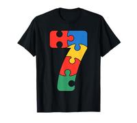 Grupo 7 Número 7 Colorido Puzzle Conciencia Camiseta