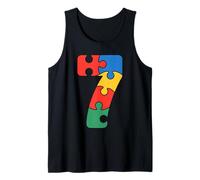 Grupo 7 Número 7 Colorido Puzzle Conciencia Camiseta sin Mangas