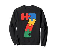 Grupo 7 Número 7 Colorido Puzzle Conciencia Sudadera