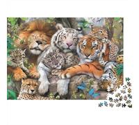 Grupo Animales Salvajes 1000 Piezas Cartón Resistente Rompecabezas De Bricolaje para Adultos Desafío Educativo Regalos Idea De Regalo 70x50cm/1000pcs