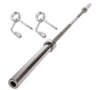 GRUPO CONTACT - Barra Olimpica de 220 cm, 50 mm de Diametro, 40 Cm de Superficie para Colocación deDiscos, Resistencia y Duración. Acero Macizo Cromado. Tolerancia 400 Kg. Uso Profesional y Particular