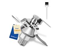 Grupo Cuchillos Cuchilla Compatible con Vorwerk Thermomix TM5 TM6 Cuchillo Mezclador de Acero Inoxidable Accesorio de Reemplazo Robot Cocina (Base de acero inoxidable, TM31 Base plateada)