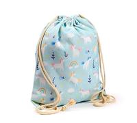 Grupo Darik Mochila de cuerdas infantil para el colegio, playa, piscina, extraescolares. Bolsa infantil de gran resistencia de nailon con cuerdas regulables.