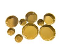 Grupo de 9 tazones redondos para servir, bandeja para servir en grupo para aceitunas, chips y salsas, nueces, aperitivos & entretenimiento, regalos de decoración del hogar de latón fuerte y esmalte