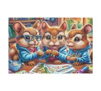 Grupo de Ardillas Lindas Flores Puzzles 1000 Piezas Maquetas 3D Construir Sin Pegamento Rompecabezas Educativo para Familia Desafío Intelectual Decoración Hogar 1000 PCS