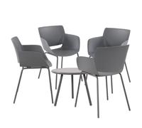 Grupo de asientos berena plástico gris oscuro 158x158x80 cm