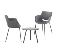 Grupo de asientos berena plástico gris oscuro 50x158x80 cm