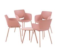 Grupo de asientos berena plástico rosado 158x158x80 cm