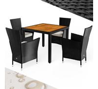 Grupo de asientos de jardín de poliratán Corfu 5 piezas negro