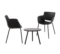 Grupo de asientos minota plástico negro 60x168x80 cm