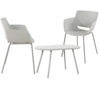 Grupo de asientos velvena plástico gris claro 153x80x80 cm