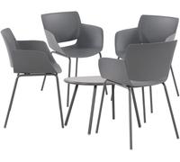 Grupo de asientos velvena plástico gris oscuro 153x188x80 cm