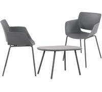 Grupo de asientos velvena plástico gris oscuro 153x80x80 cm