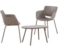 Grupo de asientos velvena plástico gris topo 153x80x80 cm