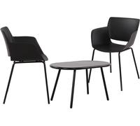 Grupo de asientos velvena plástico negro 153x80x80 cm