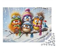 Grupo de Aves de Invierno 1000 Piezas Cartón Grueso Paquete De Rompecabezas Amantes De La Familia Alivio del Estrés 70x50cm/1000pcs