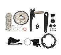 Grupo de bicicleta de 8 velocidades Kit de desviador trasero de cadena de cambio de volante hueco 42T para bicicleta de montaña Modificación de bicicleta de carretera Aleación de (Juego de bielas 36T)