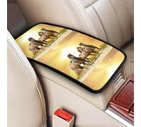 Grupo de caballos al atardecer,Funda para reposabrazos de consola central de vehículo, almohadilla suave y cómoda para pasamanos de coche, cojín universal