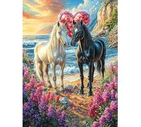 Grupo de Caballos Rompecabezas 1000 Piezas Cartón para Toda La Familia Animales y Plantas Juego Compartir Estimulación Cognitiva Regalo Fin De Año Mejor Valorado 1000 PCS