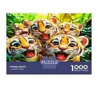 Grupo de Cachorros de Tigre 1000 Piezas Set De Puzzle Fauna Bonita Puzzle Premium, Cartón Resistente - DIY Super Divertido para La Familia, Decoración Bonita, Regalo De Cumple Ideal 70x50cm/1000pcs