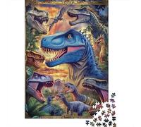 Grupo de Dinosaurios prehistóricos Puzzle de 1000 Piezas Puzzle para Adultos Papel Juego de Puzzle 1000 Piezas Escena Antigua Relajante Interacción Familiar Decoración Regalo 70x50cm/1000pcs