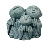 Grupo de estatua de Buda tallada de piedra arenisca verde que expresa disciplina ética para uso armonioso en la sala de estar, la oficina o la decoración del jardín (A)
