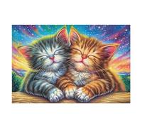Grupo de Gatos en el Hogar Acogedor Puzzle 1000 Piezas Papel Mayores Terapia Ocupacional Entretenimiento Sin Pantalla para Navidad Regalo Original 1000 PCS
