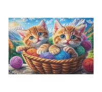 Grupo de Gatos en el Patio Rompecabezas 1000 Piezas Cartón para Principiantes Días Lluviosos Tiempo Libre En Casa para Reyes Magos Detalle De Cumpleaños 1000 PCS