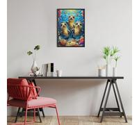 Grupo de nutrias en Las Olas Puzzle 300 Piezas Obra De Arte Premium Animales y Plantas Rompecabezas Familiar para Adultos Aliviar Estrés Decoración Hogar Moderno 300 PCS