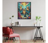 Grupo de nutrias Marinas Puzzle 500 Piezas Educativo Familiar Animales y Plantas Rompecabezas 3D para Toda La Familia Aliviar Estrés Decoración Hogar Portátil 500 PCS