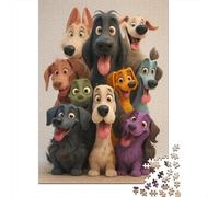 Grupo de Perros de Dibujos Animados 1000 Pieza S Papel Ecológico Rompecabezas Premium para Adultos Descompresión del Juego Educativo Decoración De Paredes Regalos 70x50cm/1000pcs