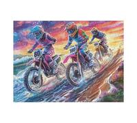Grupo de Pilotos de Motocross Montaña Aventura Salvaje Puzzle 500 Piezas para Adultos Agradable Divertido Y Creativo Hobby Y Ocio En Casa 500 PCS（52×38cm）