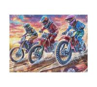 Grupo de Pilotos de Motocross Montaña Aventura Salvaje Puzzle 500 Piezas para Adultos Divertido Desafiante Y Relajante Familia Amigos Y Hobby 500 PCS（52×38cm）