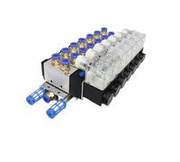Grupo de válvulas de solenoide neumáticas isla 4V210-08 serie AC110V/220V DC12V/24V bloque con Base de montaje de silenciador(7F 4V210-08,AC110V 6mm tube)
