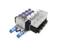 Grupo de válvulas de solenoide neumáticas isla 4V210-08 serie AC110V/220V DC12V/24V bloque con Base de montaje de silenciador(4F 4V210-08,AC220V 8mm tube)